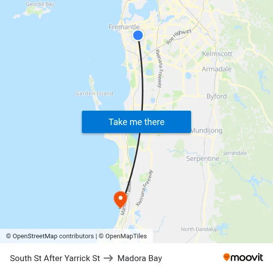 South St After Yarrick St to Madora Bay map