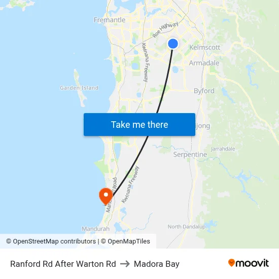 Ranford Rd After Warton Rd to Madora Bay map