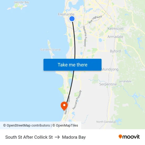 South St After Collick St to Madora Bay map
