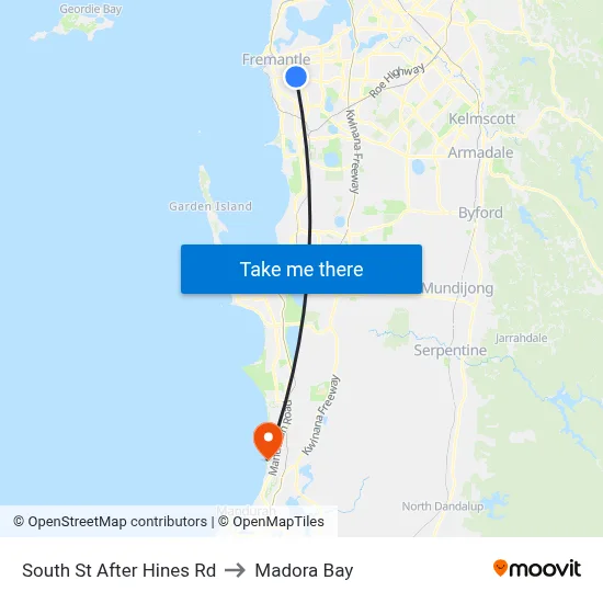 South St After Hines Rd to Madora Bay map