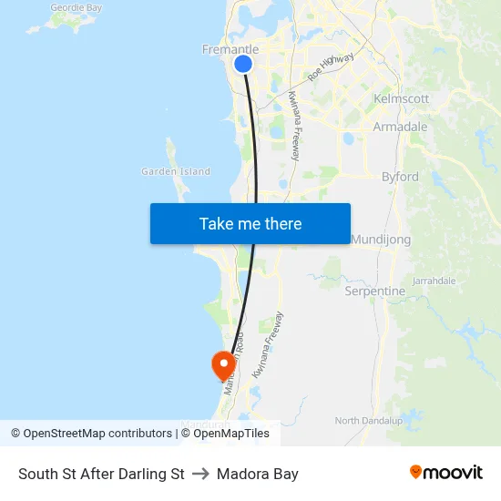 South St After Darling St to Madora Bay map