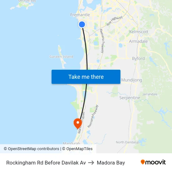 Rockingham Rd Before Davilak Av to Madora Bay map