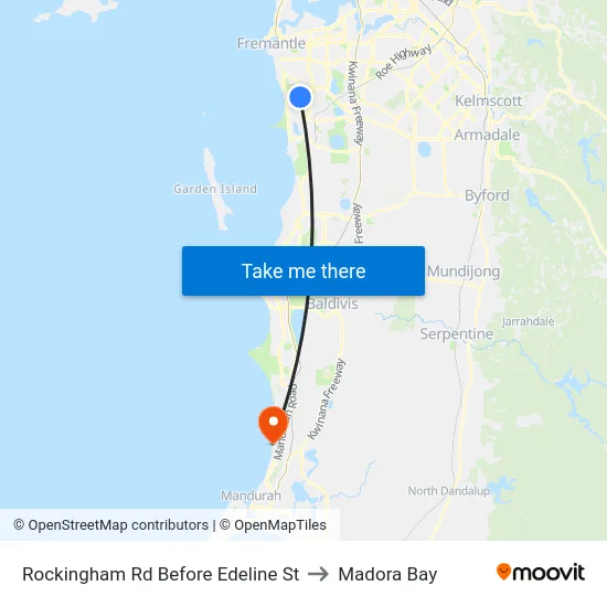 Rockingham Rd Before Edeline St to Madora Bay map