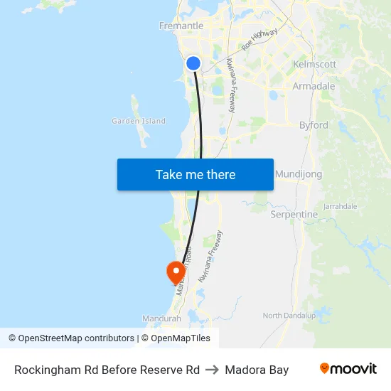 Rockingham Rd Before Reserve Rd to Madora Bay map