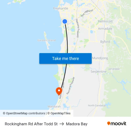 Rockingham Rd After Todd St to Madora Bay map