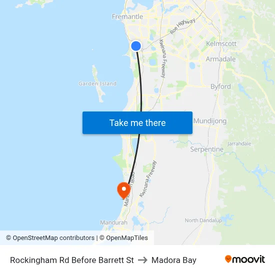 Rockingham Rd Before Barrett St to Madora Bay map