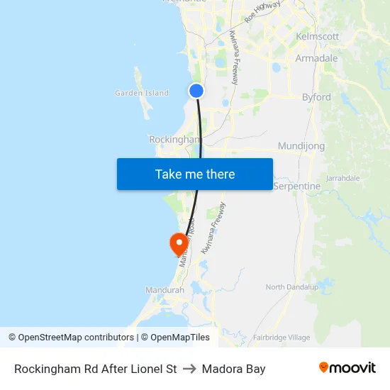 Rockingham Rd After Lionel St to Madora Bay map