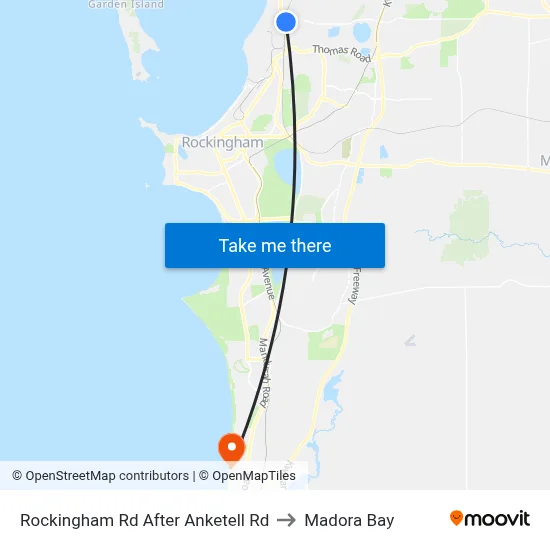 Rockingham Rd After Anketell Rd to Madora Bay map
