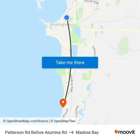 Patterson Rd Before Alumina Rd to Madora Bay map