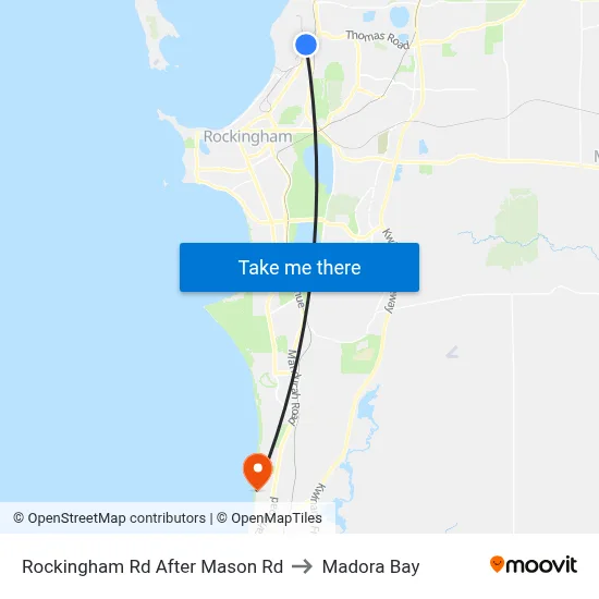 Rockingham Rd After Mason Rd to Madora Bay map