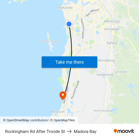 Rockingham Rd After Troode St to Madora Bay map