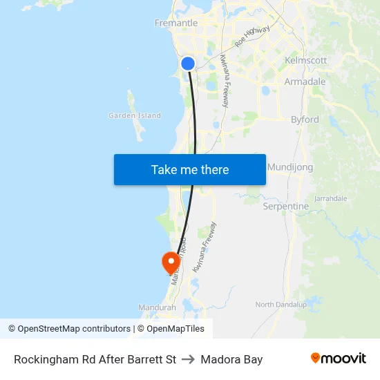 Rockingham Rd After Barrett St to Madora Bay map