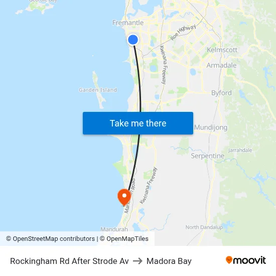 Rockingham Rd After Strode Av to Madora Bay map