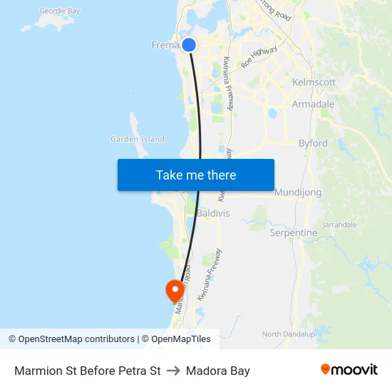 Marmion St Before Petra St to Madora Bay map