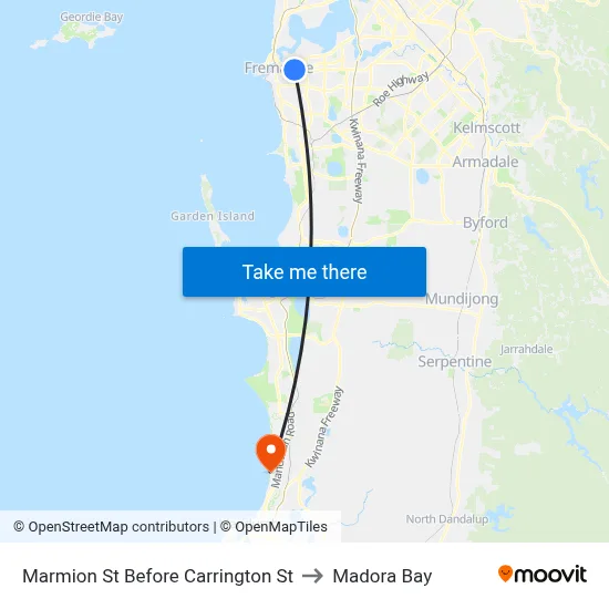 Marmion St Before Carrington St to Madora Bay map