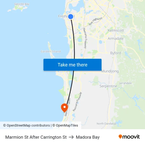 Marmion St After Carrington St to Madora Bay map