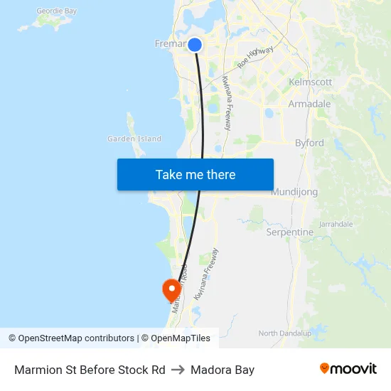 Marmion St Before Stock Rd to Madora Bay map