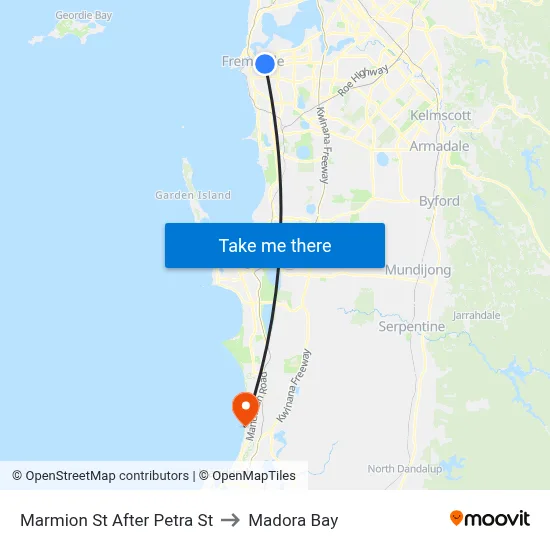 Marmion St After Petra St to Madora Bay map