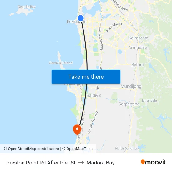 Preston Point Rd After Pier St to Madora Bay map