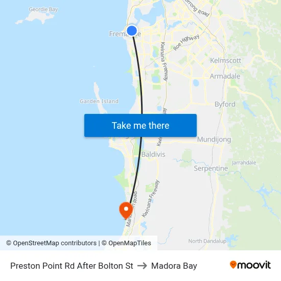 Preston Point Rd After Bolton St to Madora Bay map