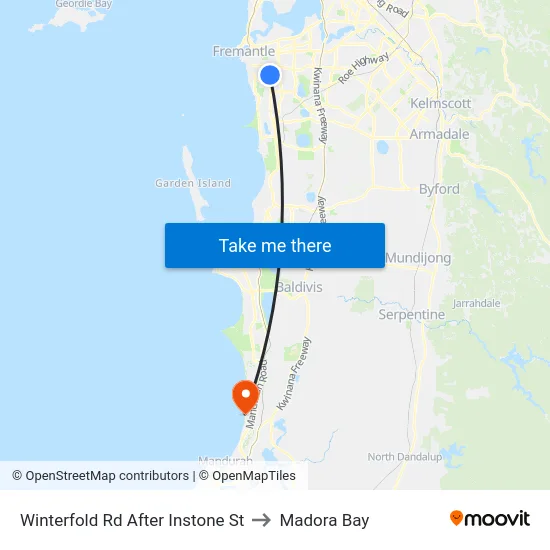 Winterfold Rd After Instone St to Madora Bay map