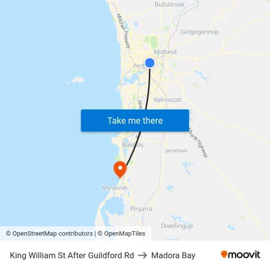 King William St After Guildford Rd to Madora Bay map