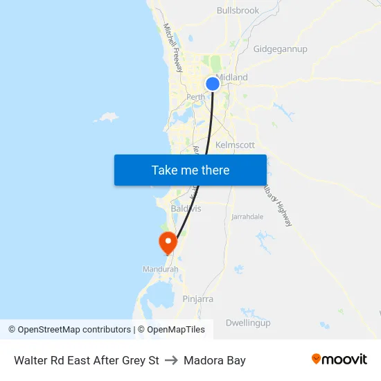 Walter Rd East After Grey St to Madora Bay map