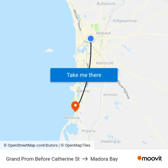 Grand Prom Before Catherine St to Madora Bay map