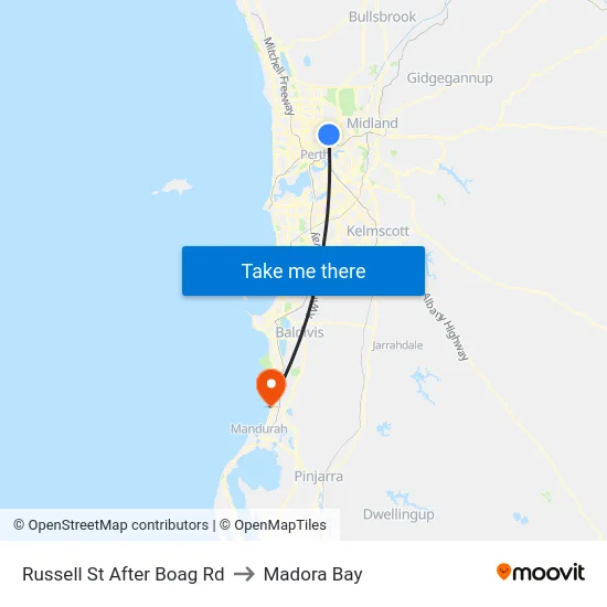 Russell St After Boag Rd to Madora Bay map