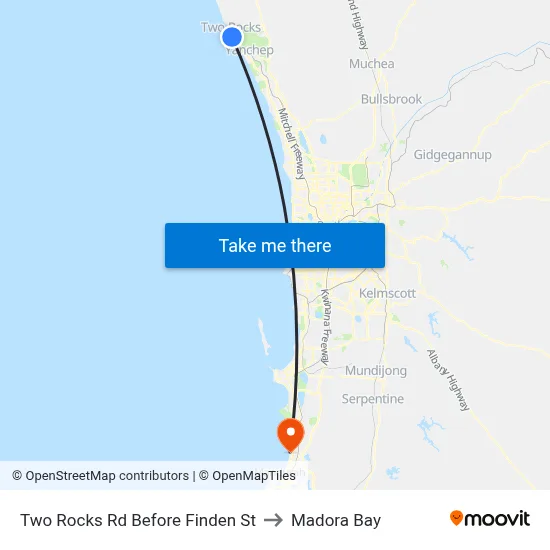 Two Rocks Rd Before Finden St to Madora Bay map