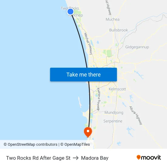 Two Rocks Rd After Gage St to Madora Bay map