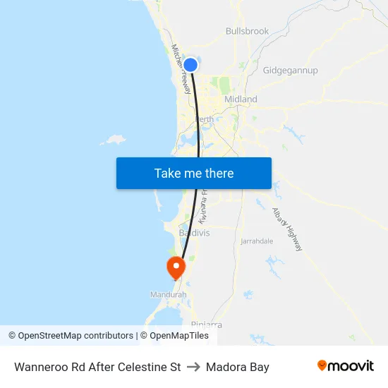 Wanneroo Rd After Celestine St to Madora Bay map