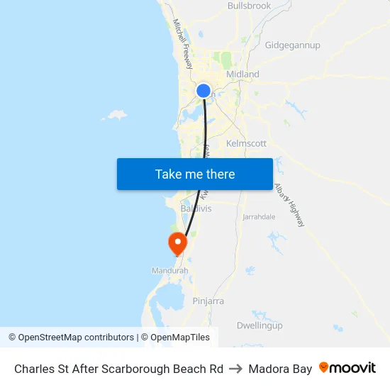 Charles St After Scarborough Beach Rd to Madora Bay map