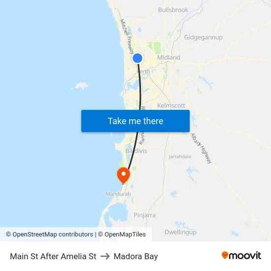 Main St After Amelia St to Madora Bay map