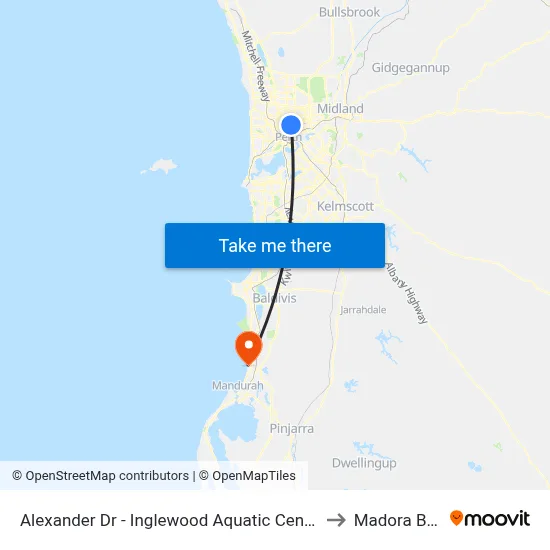 Alexander Dr - Inglewood Aquatic Centre to Madora Bay map