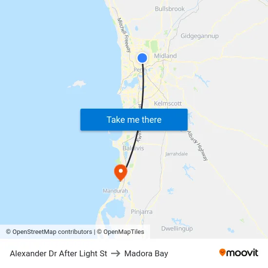 Alexander Dr After Light St to Madora Bay map