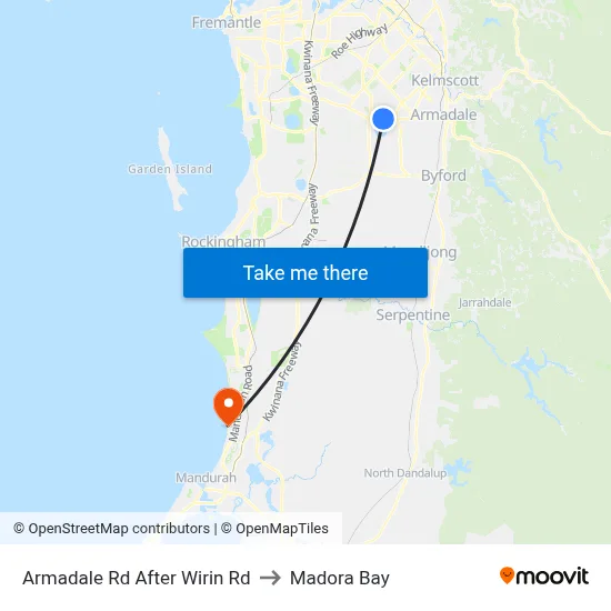 Armadale Rd After Wirin Rd to Madora Bay map