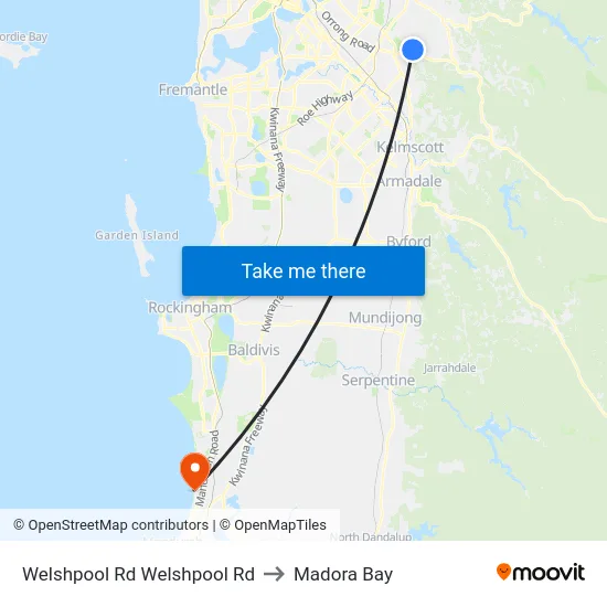 Welshpool Rd Welshpool Rd to Madora Bay map