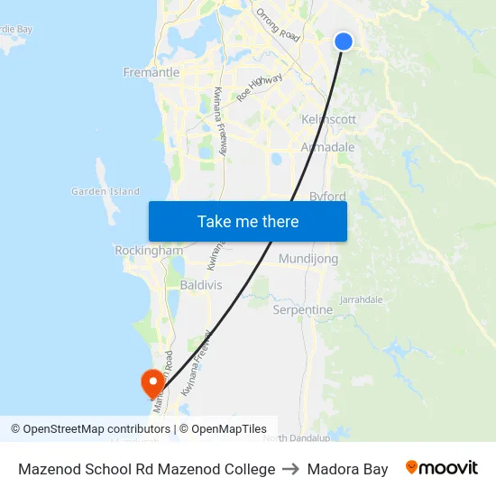Mazenod School Rd Mazenod College to Madora Bay map