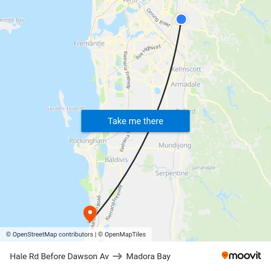Hale Rd Before Dawson Av to Madora Bay map