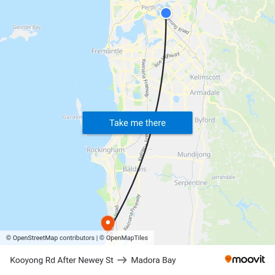 Kooyong Rd After Newey St to Madora Bay map