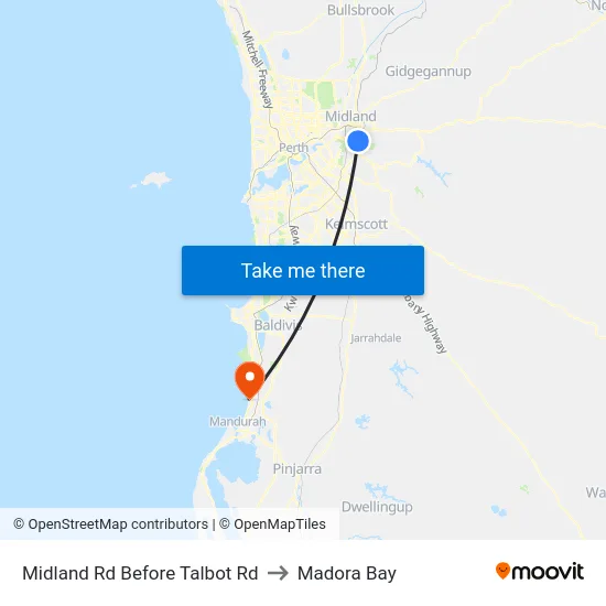 Midland Rd Before Talbot Rd to Madora Bay map