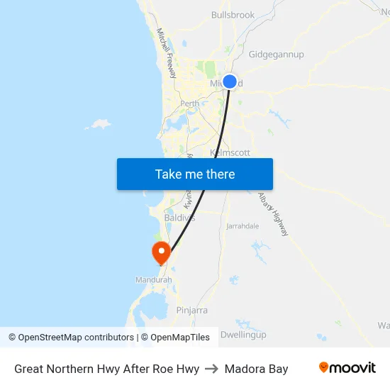 Great Northern Hwy After Roe Hwy to Madora Bay map