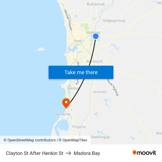 Clayton St After Henkin St to Madora Bay map