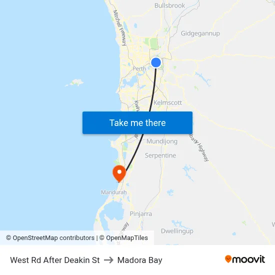 West Rd After Deakin St to Madora Bay map