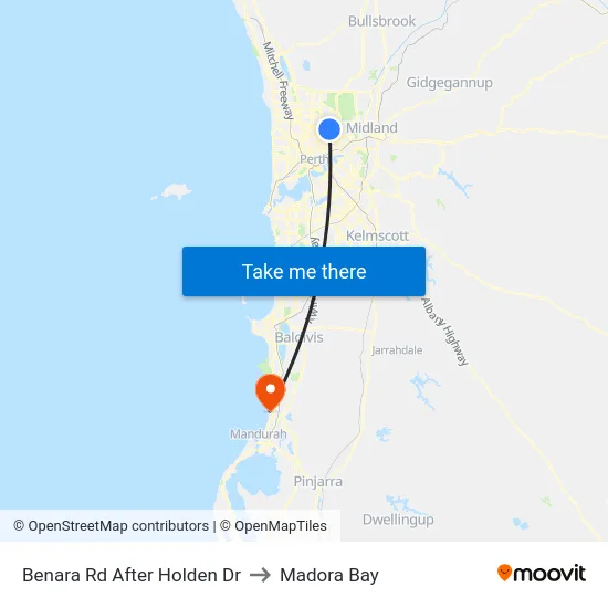 Benara Rd After Holden Dr to Madora Bay map