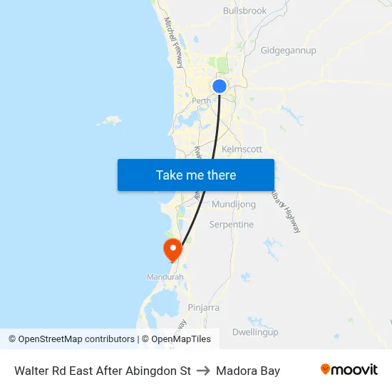 Walter Rd East After Abingdon St to Madora Bay map