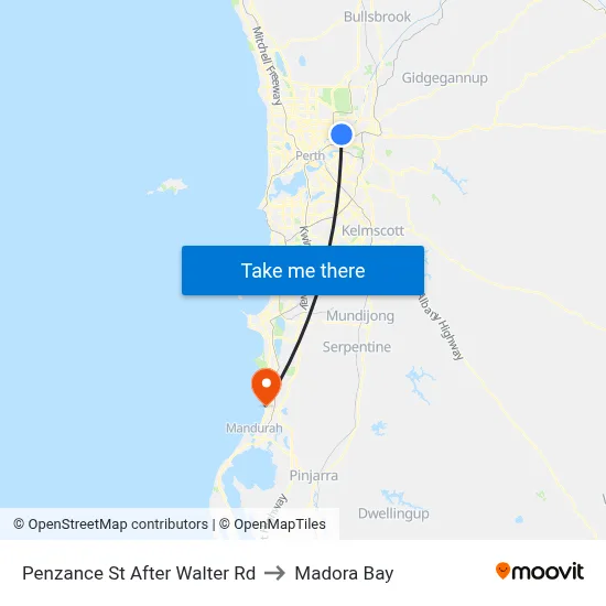 Penzance St After Walter Rd to Madora Bay map