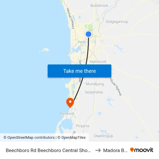 Beechboro Rd Beechboro Central Shop Ctr to Madora Bay map