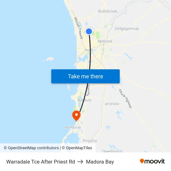 Warradale Tce After Priest Rd to Madora Bay map